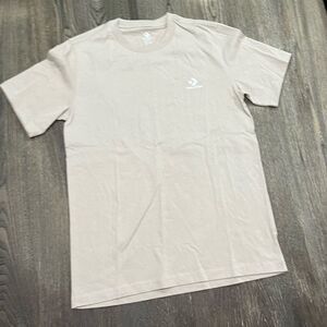 NWOT Converse T-Shirt Crewneck Short Sleeve Pullover Lightweight Beige Size XS